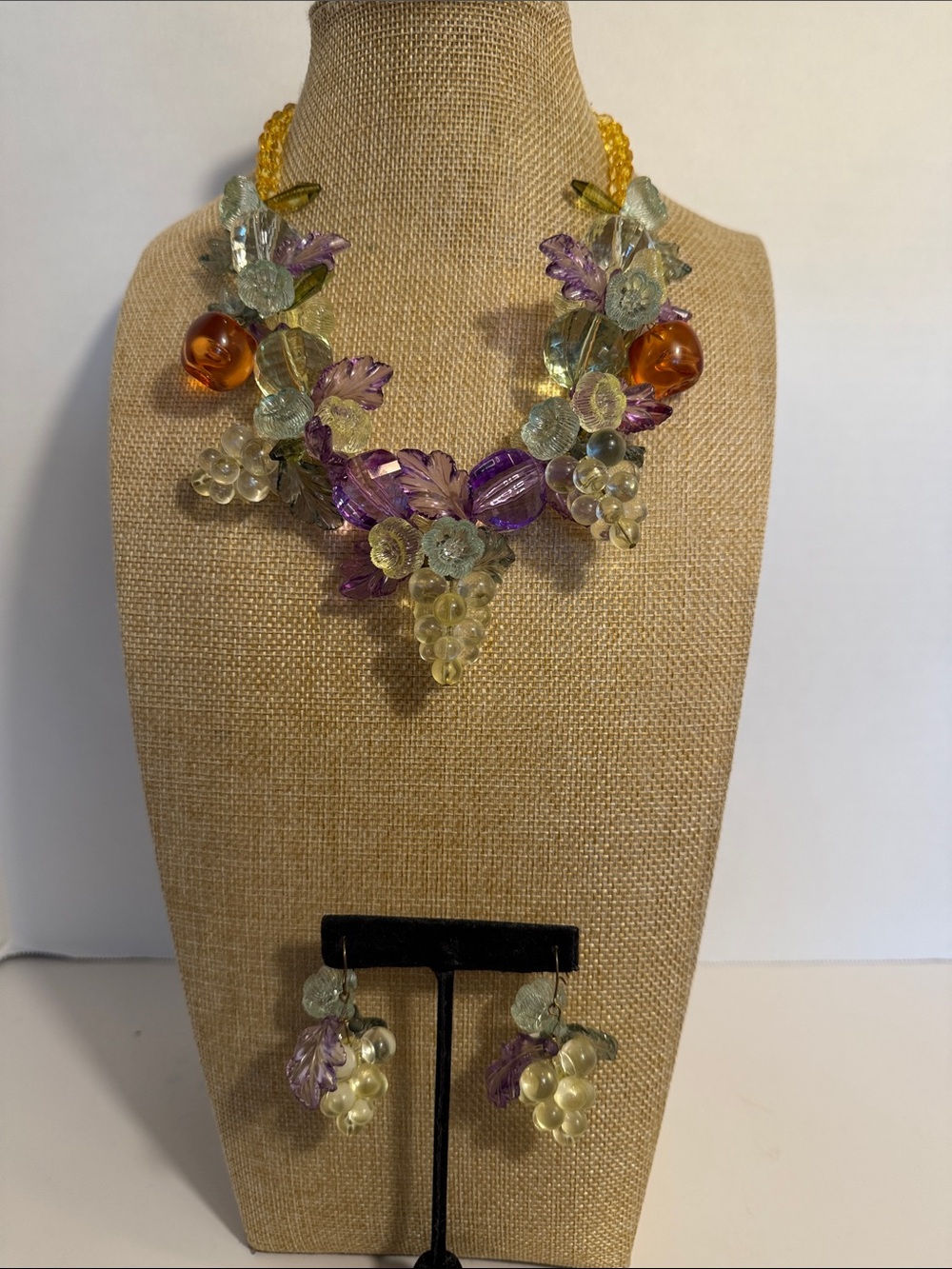 Fruit Salad Vintage Necklace and Earrings - Picture 9 of 10